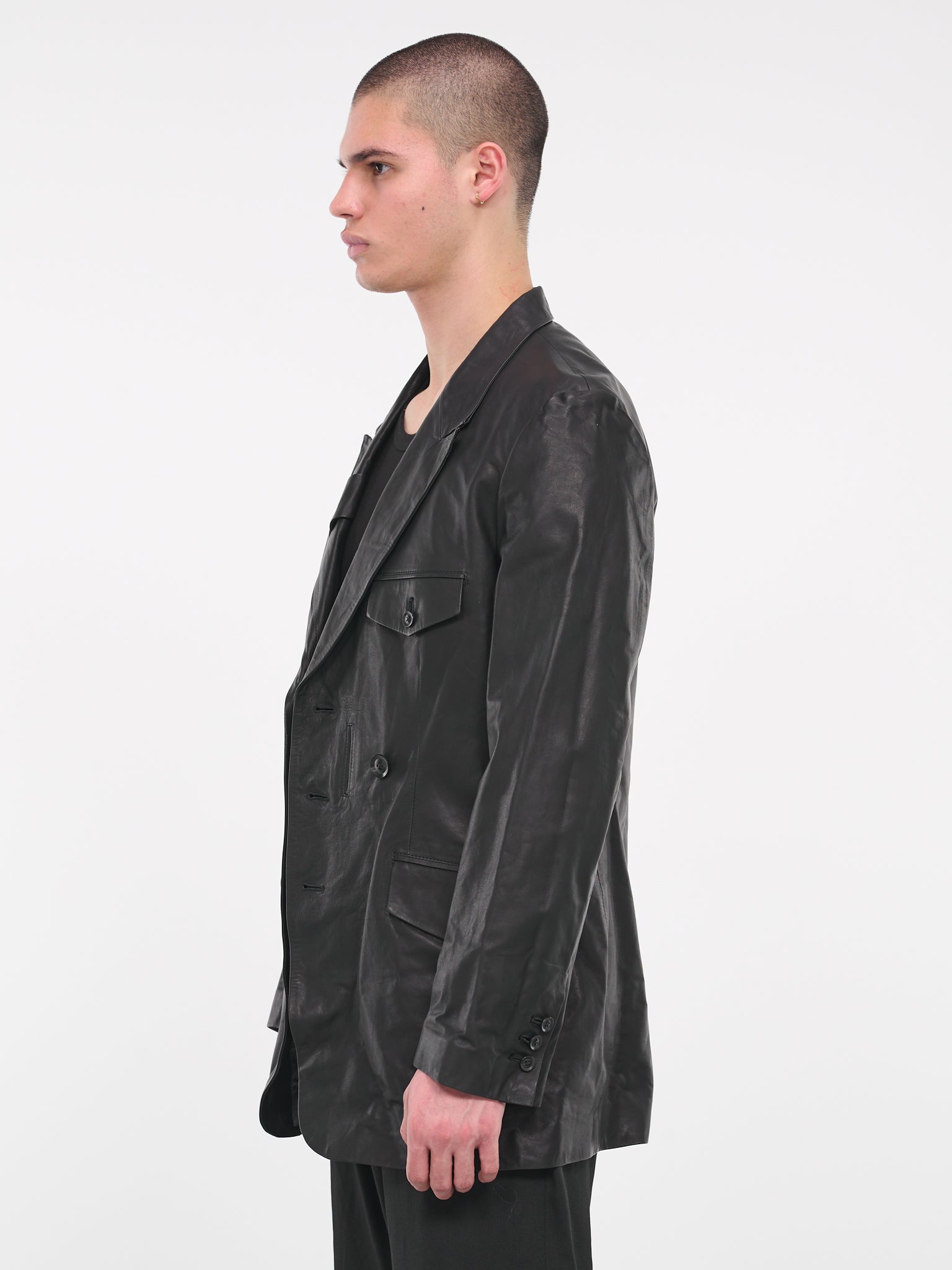 Leather Suit Jacket (HJ-J95-700-1-BLACK)