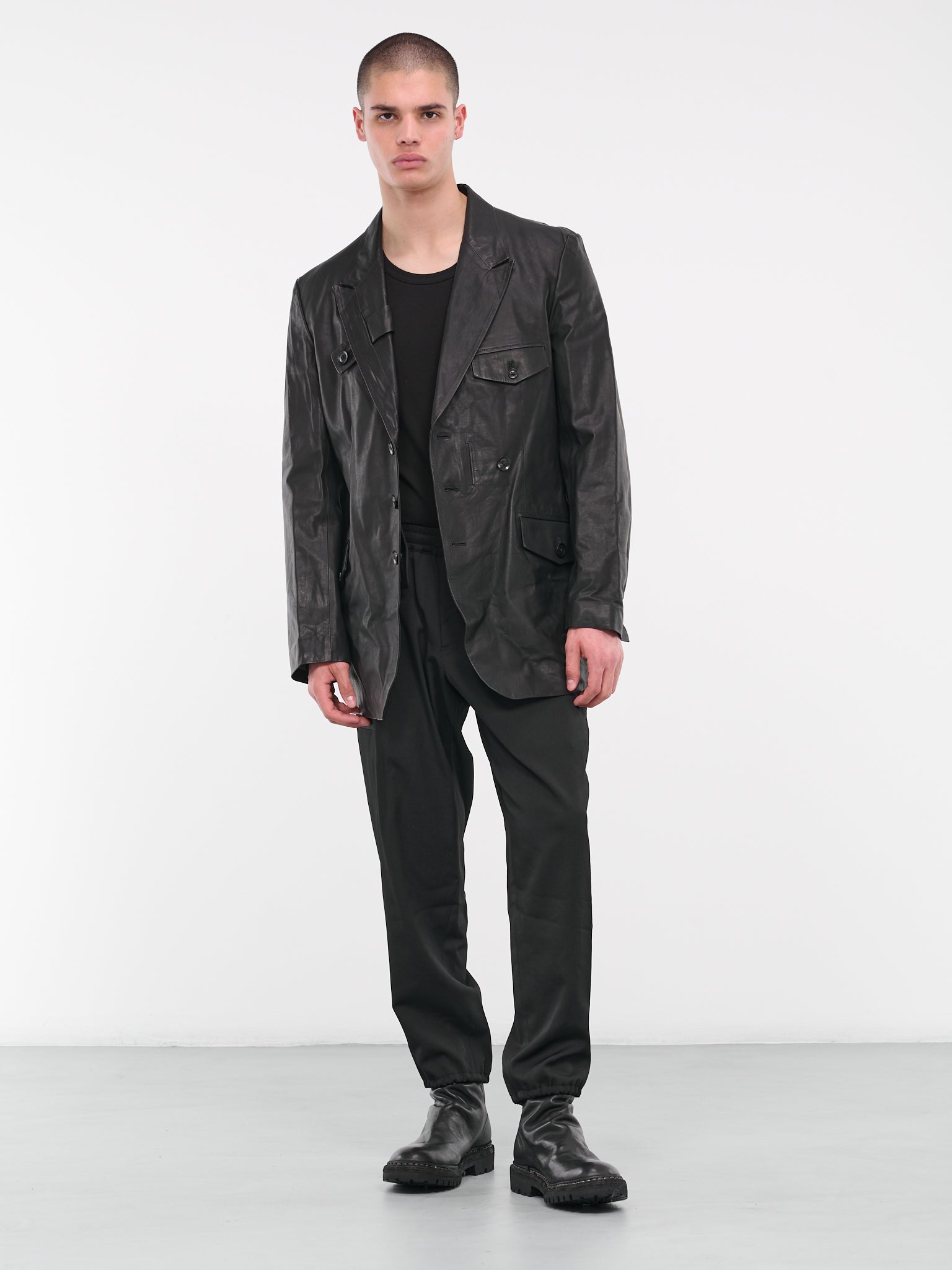Leather Suit Jacket (HJ-J95-700-1-BLACK)