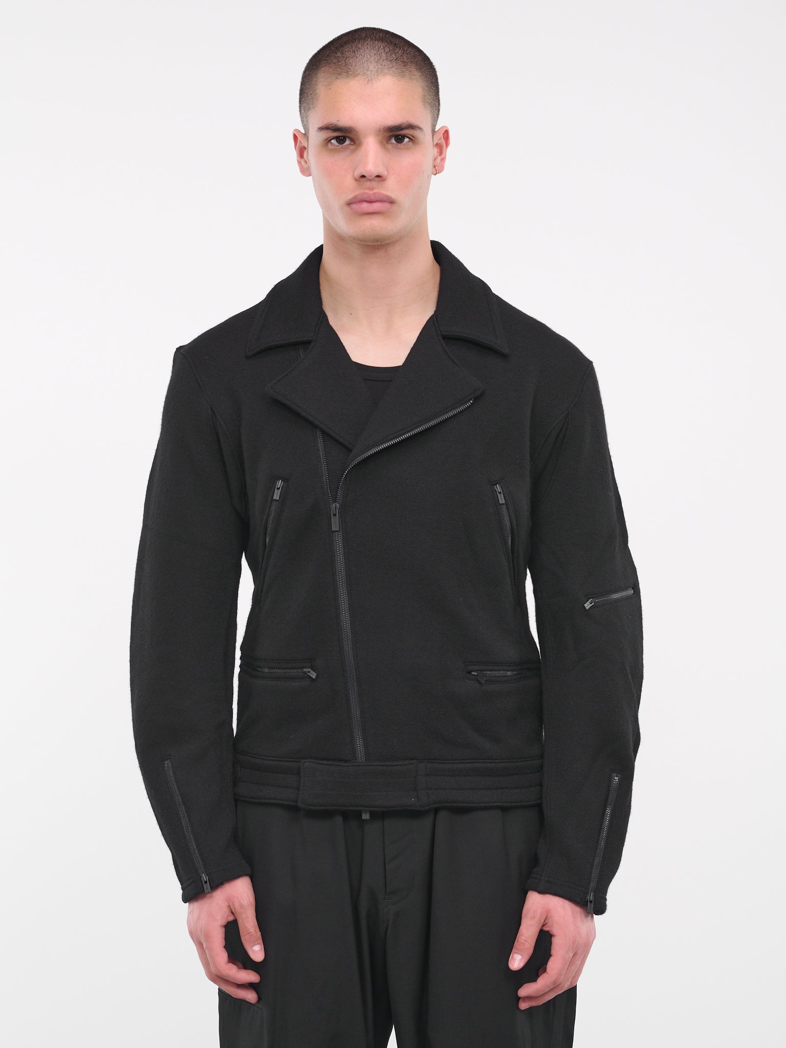 Felt Biker Jacket (HJ-T56-176-1-BLACK)