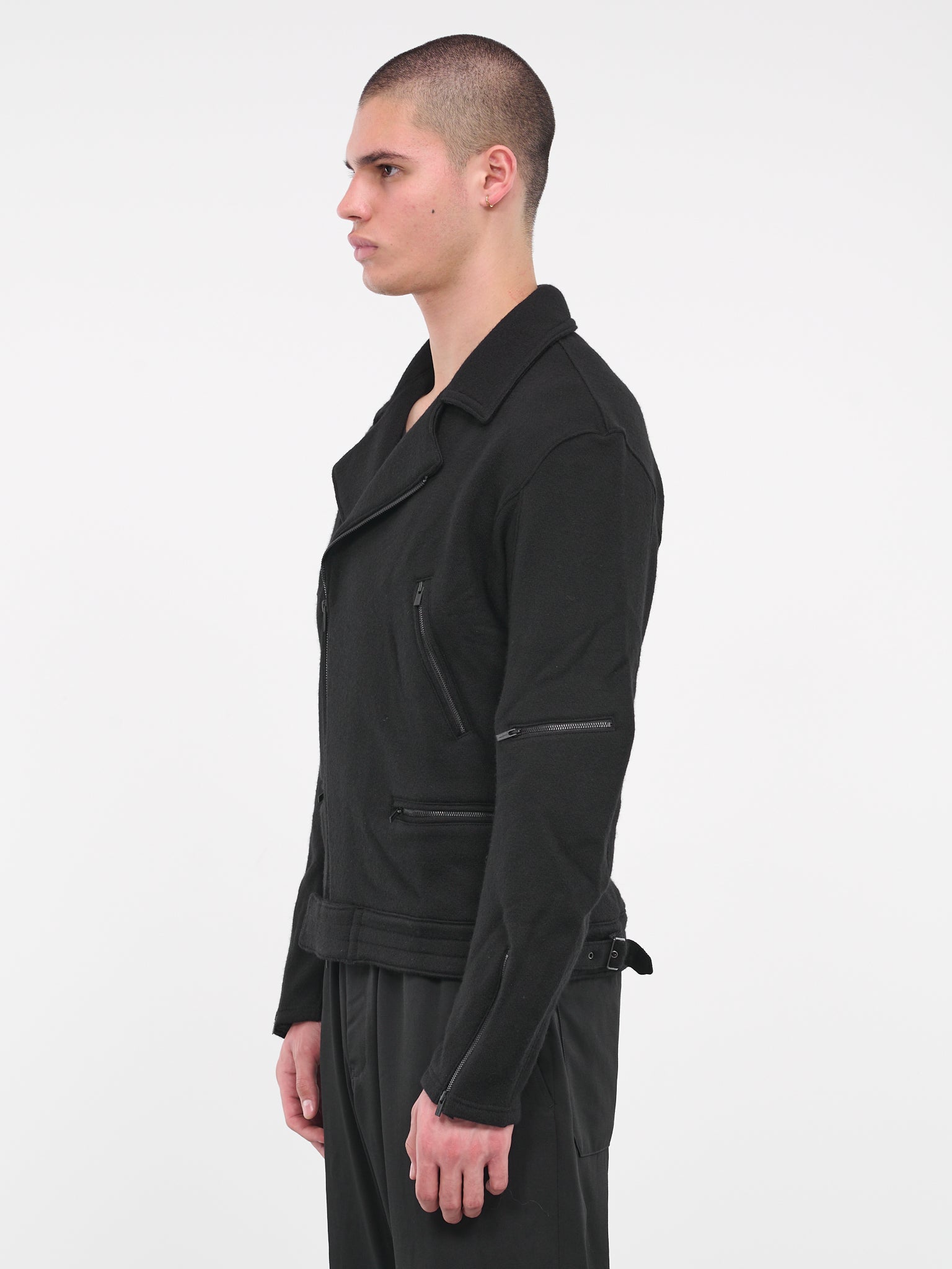 Felt Biker Jacket (HJ-T56-176-1-BLACK)