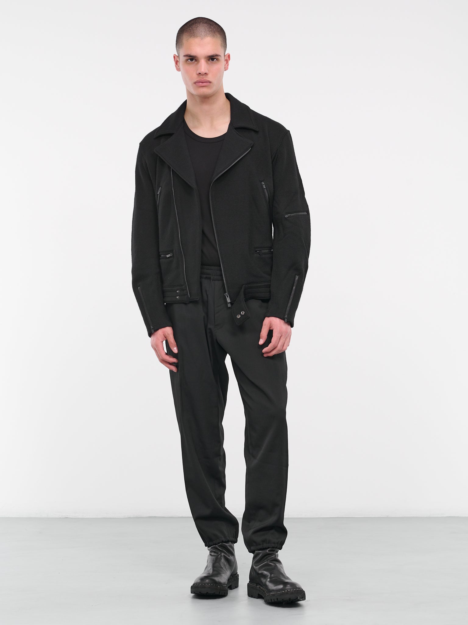 Wool Gabardine Pants (HJ-P02-140-1-BLACK)