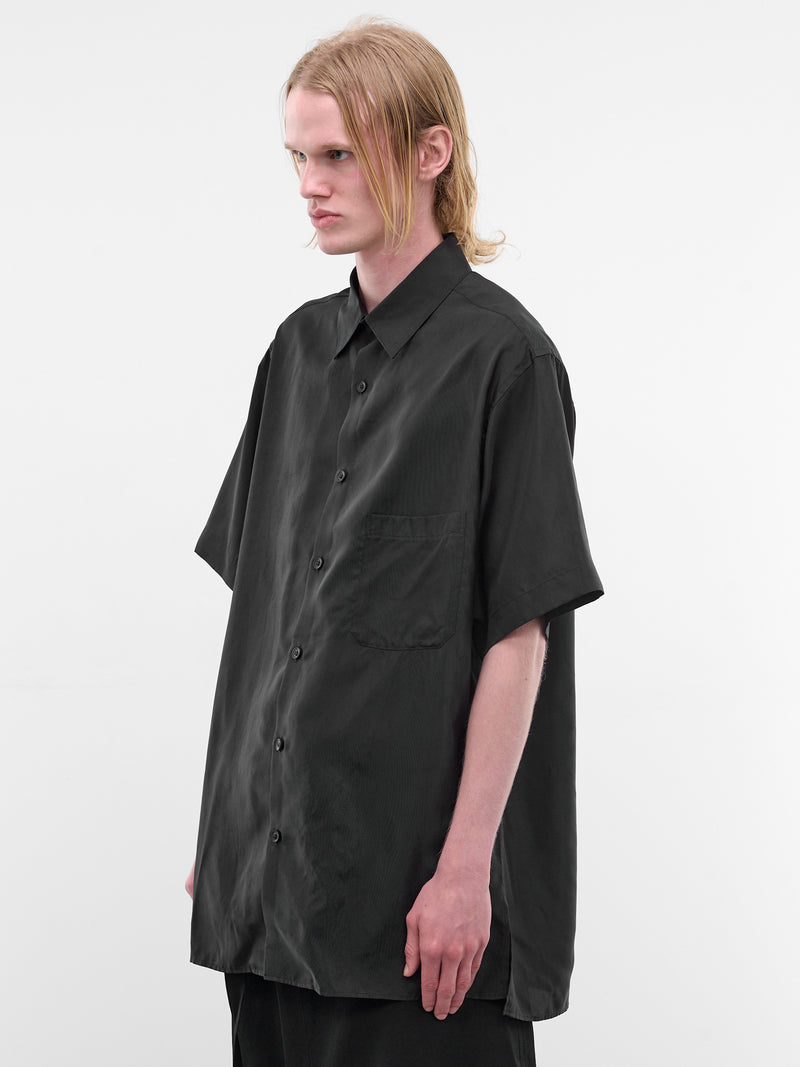 Black Taffeta Oversized Shirt (HK-B10-200-1-BLACK)