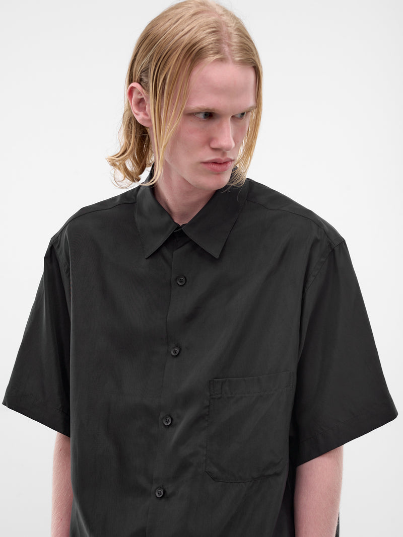 Black Taffeta Oversized Shirt (HK-B10-200-1-BLACK)