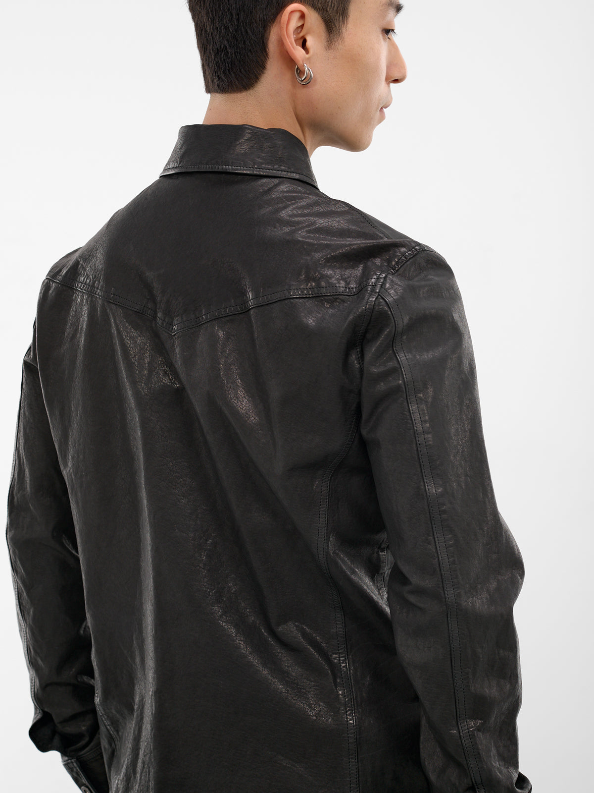 Black Leather Trucker Jacket (HK-B99-704-1-BLACK)
