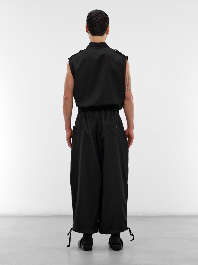 Black Wool Gabardine Jumpsuit (HK-D03-100-2-BLACK)