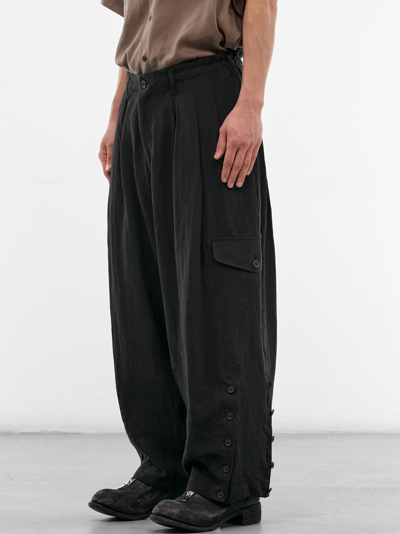 Black Pleated Baggy Trousers (HK-P15-300-2-BLACK)