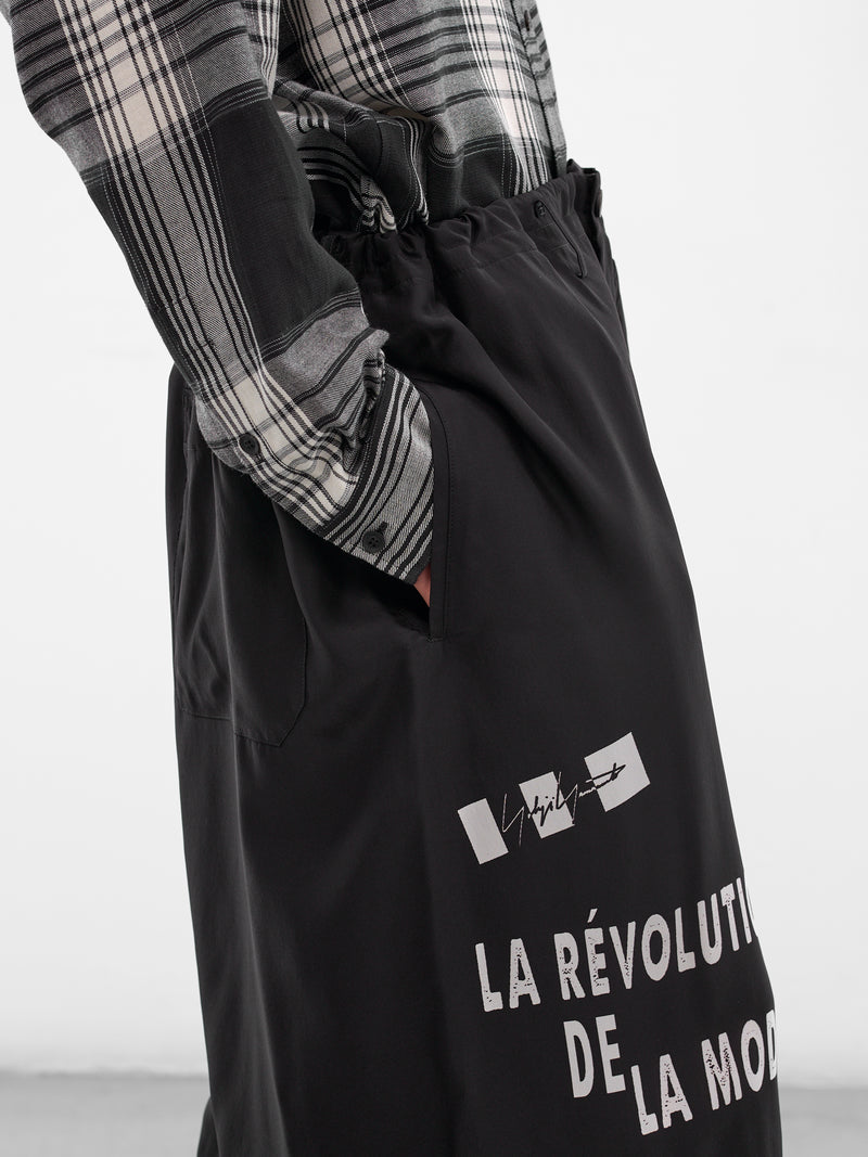 Black Graphic Print Baggy Shorts (HK-P60-805-1-BLACK)