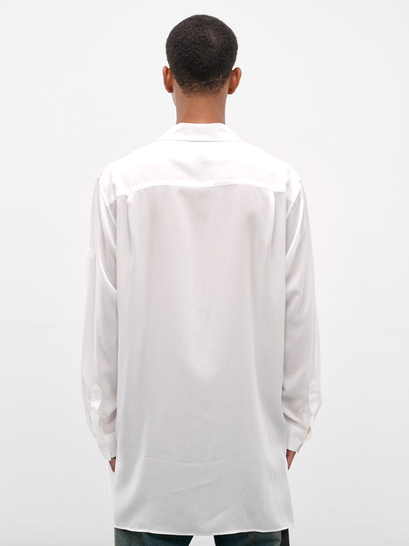 White Oversized Pocket Button-Up Shirt (HL-B91-250-1-WHITE)