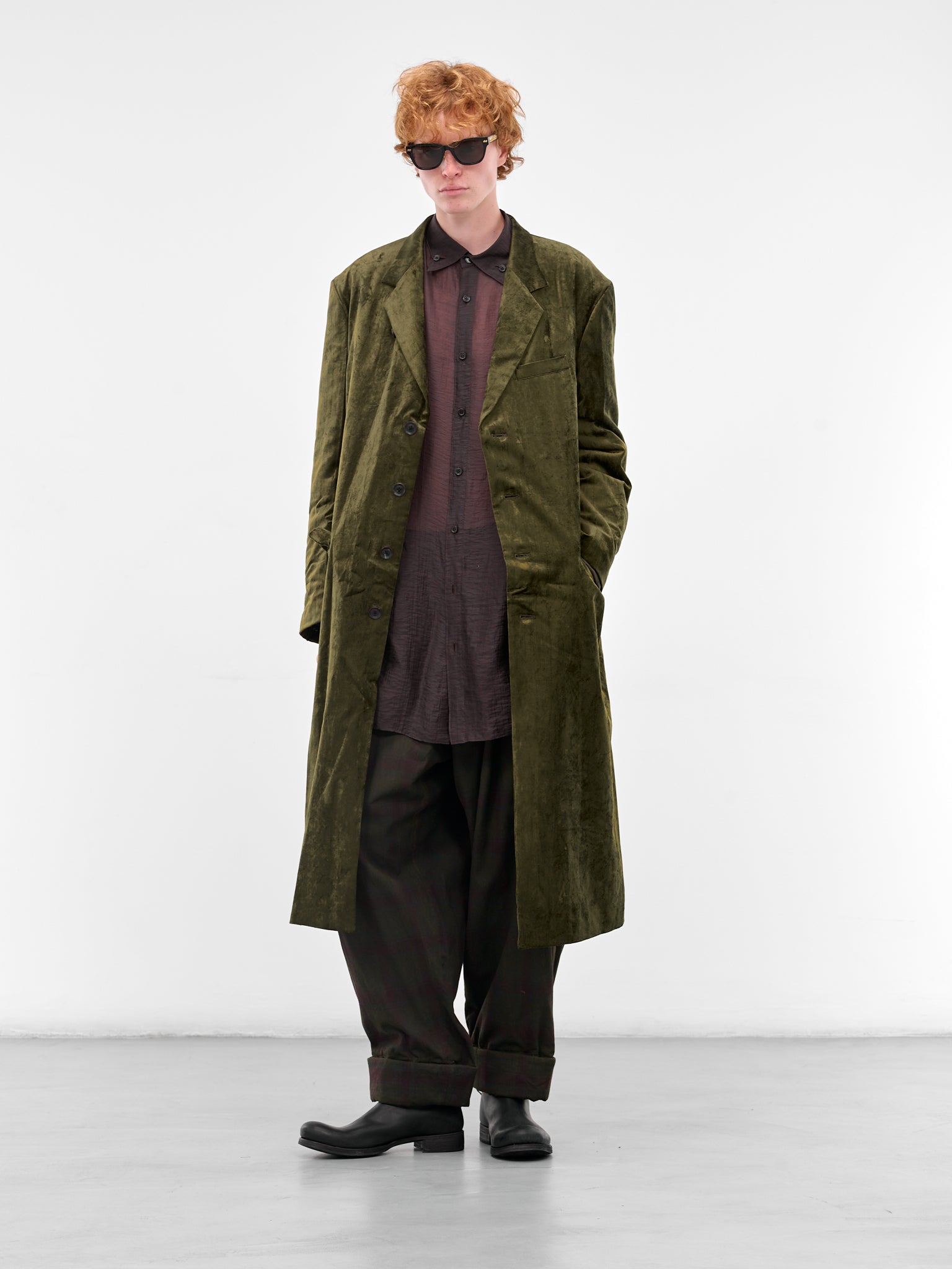 Black Wide Leg Plaid Cargos (HL-P61-015-1-BLACK)