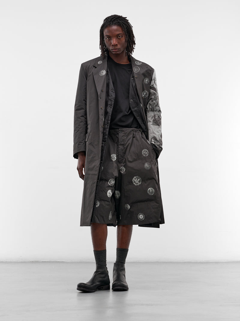 Black Reversible Graphic Padded Coat (HL-J44-831-BLACK)