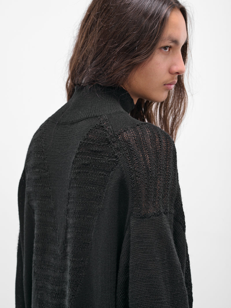 Black Knit Oversized High Neck (HL-K14-193-1-BLACK)