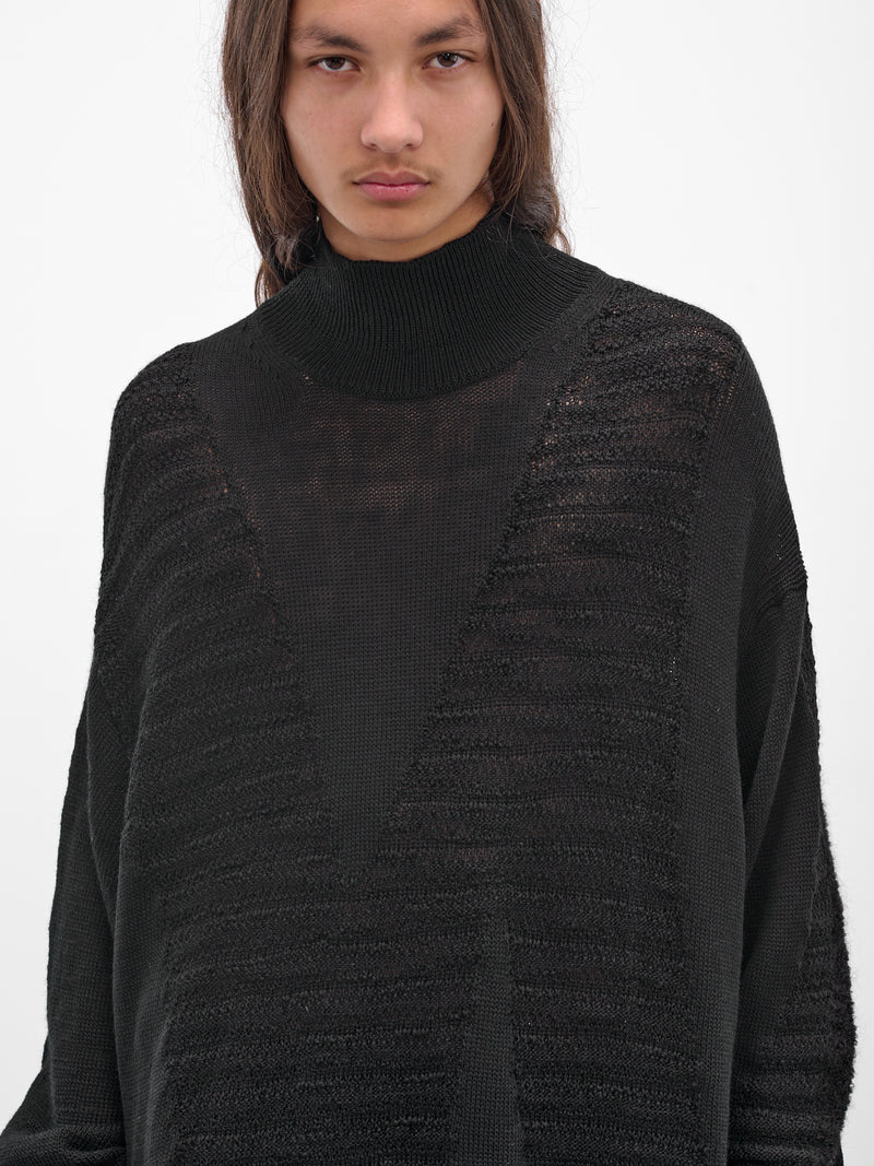 Black Knit Oversized High Neck (HL-K14-193-1-BLACK)