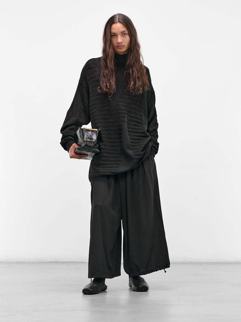 Black Wide Tuxedo Balloon Pants (HL-P14-500-1-BLACK)