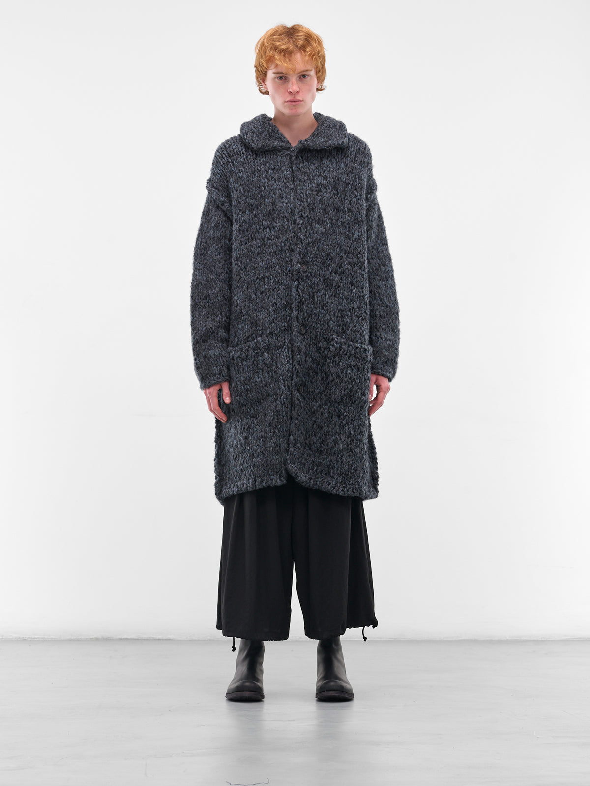 Blue Knit Oversized Long Cardigan (HL-K91-981-BLUE)