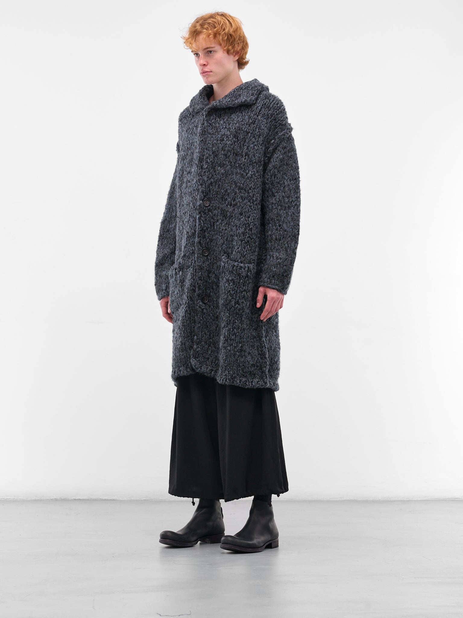 Blue Knit Oversized Long Cardigan (HL-K91-981-BLUE)