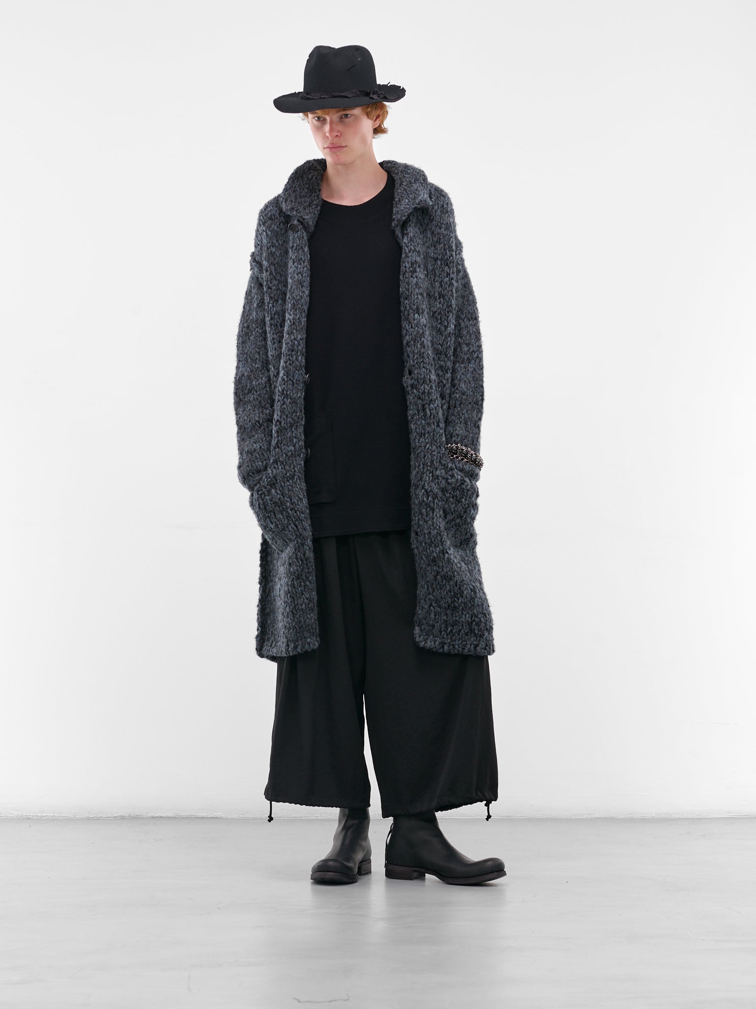 Blue Knit Oversized Long Cardigan (HL-K91-981-BLUE)