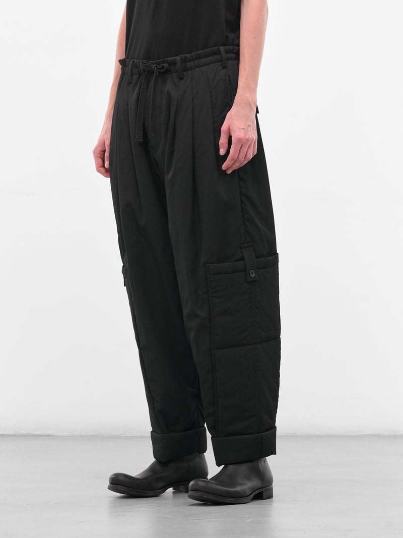 Black Relaxed Drawstring Trousers  (HL-P35-835-BLACK)