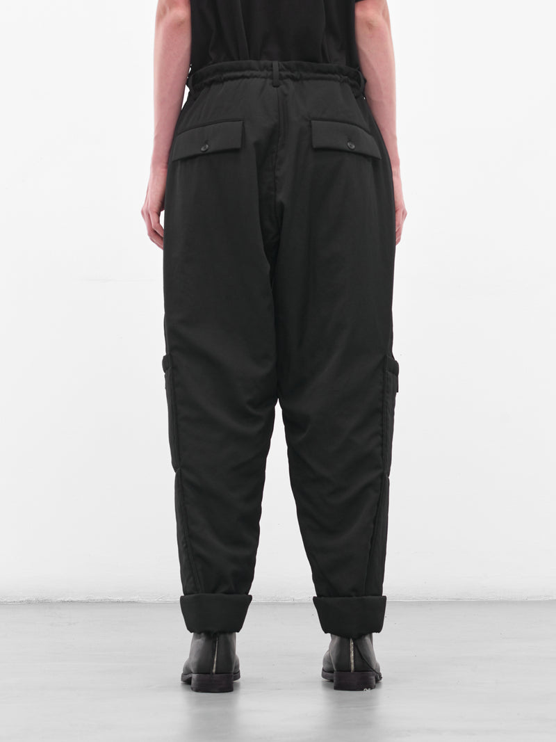 Black Relaxed Drawstring Trousers  (HL-P35-835-BLACK)
