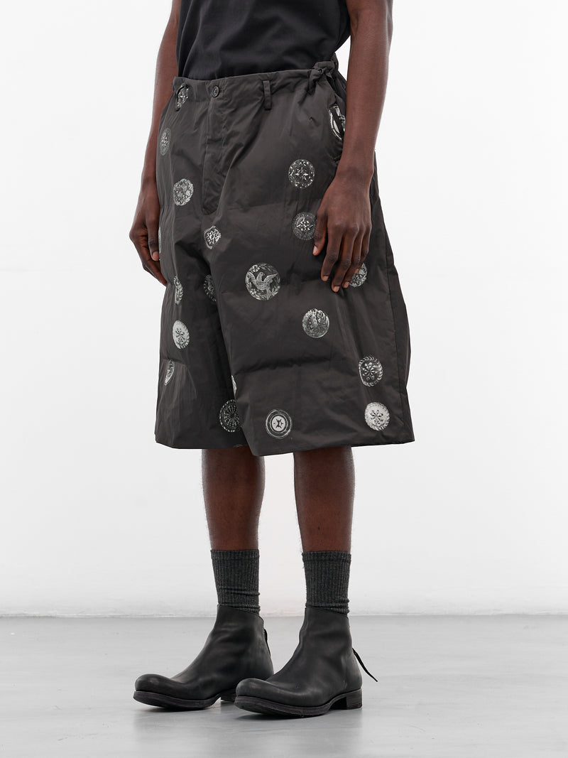 Black Graphic Padded Shorts (HL-P63-933-BLACK)