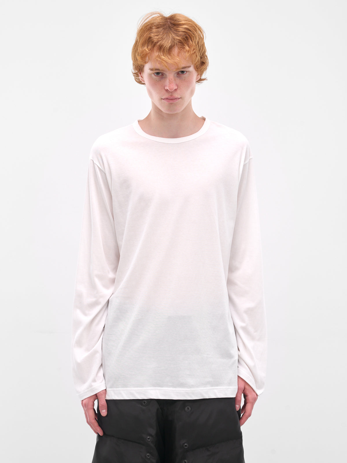 White Crewneck Long Sleeve Tee (HL-T03-070-OFF-WHITE)