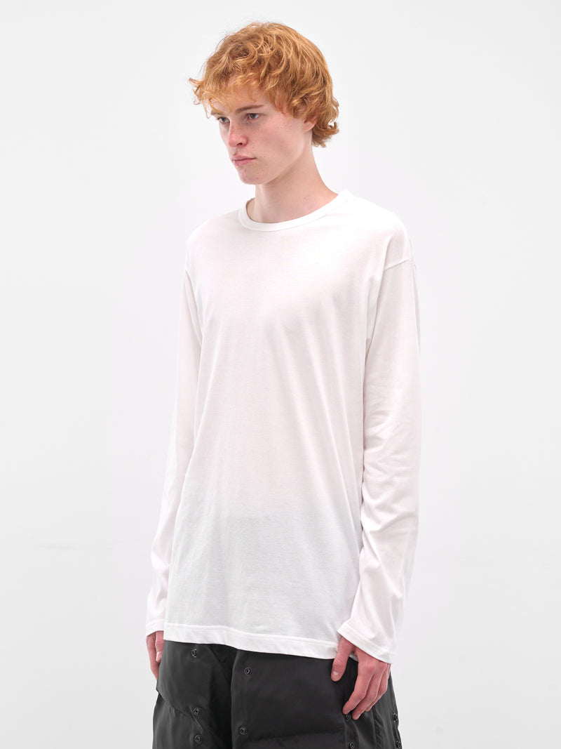 White Crewneck Long Sleeve Tee (HL-T03-070-OFF-WHITE)