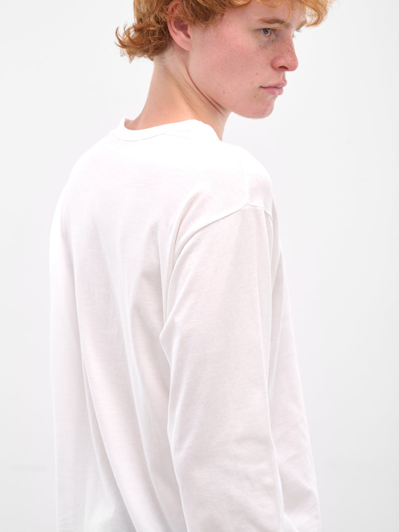 White Crewneck Long Sleeve Tee (HL-T03-070-OFF-WHITE)