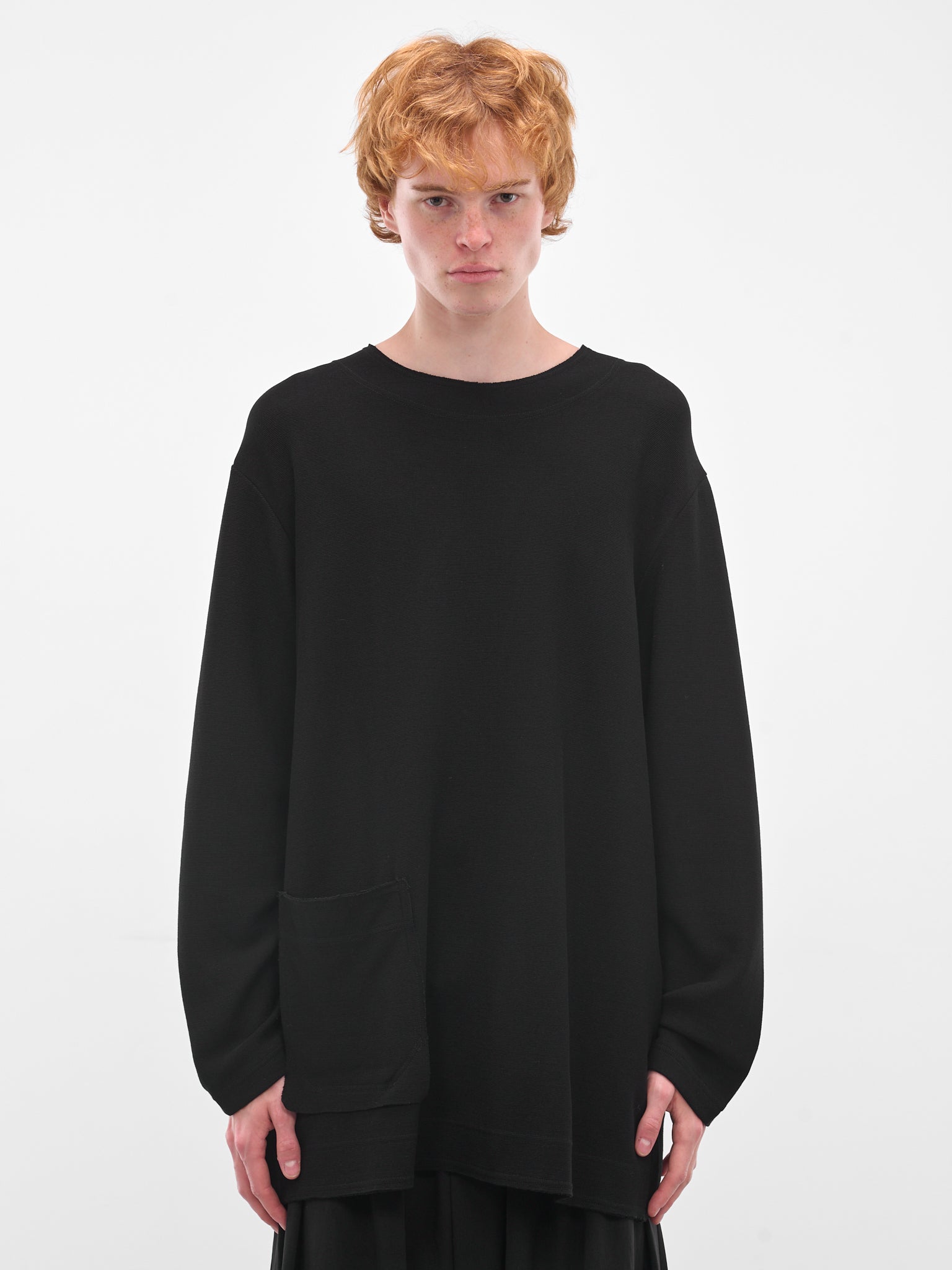 Black Pocket Long Sleeve Tee (HL-T13-075-BLACK)