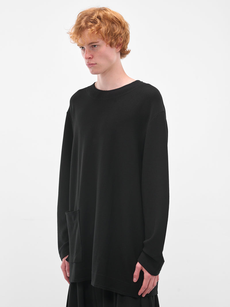 Black Pocket Long Sleeve Tee (HL-T13-075-BLACK)
