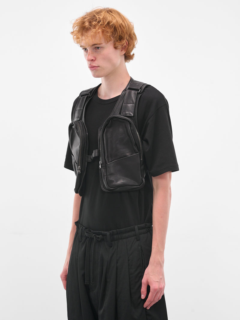 Black Holster Bags Cropped Vest (HL-V99-705-BLACK)
