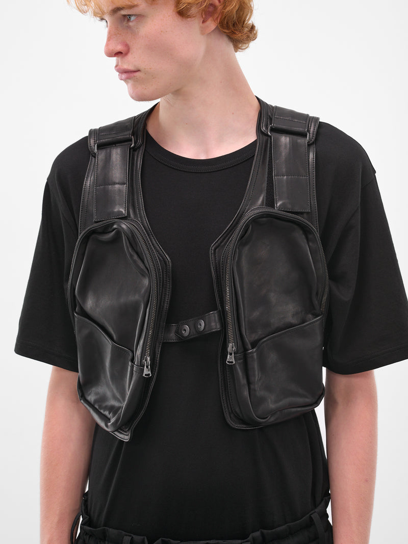 Black Holster Bags Cropped Vest (HL-V99-705-BLACK)