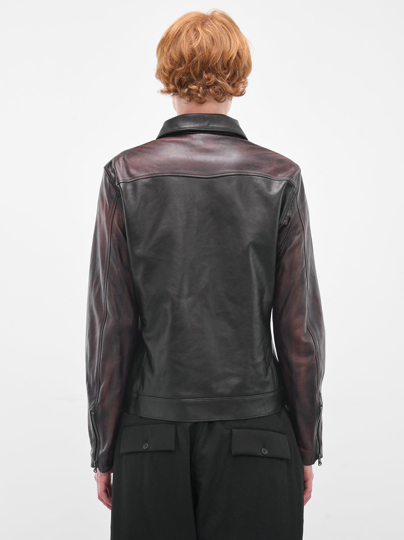 Black Leather Zip Jacket (HL-Y97-701-BLACK)