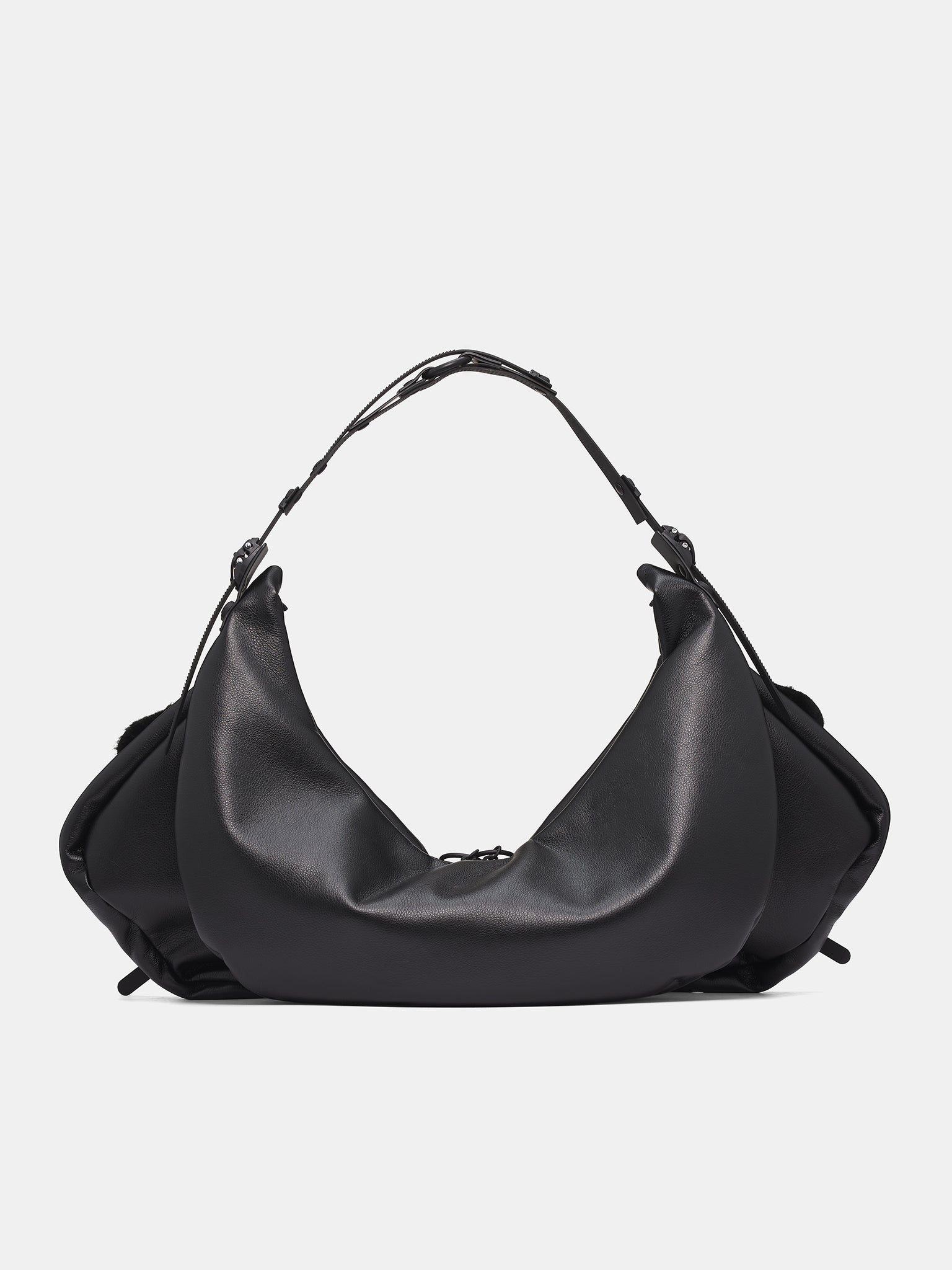 Black Half Moon Handbag (HM03-HALF-MOON-BLACK-MATT-POCK)