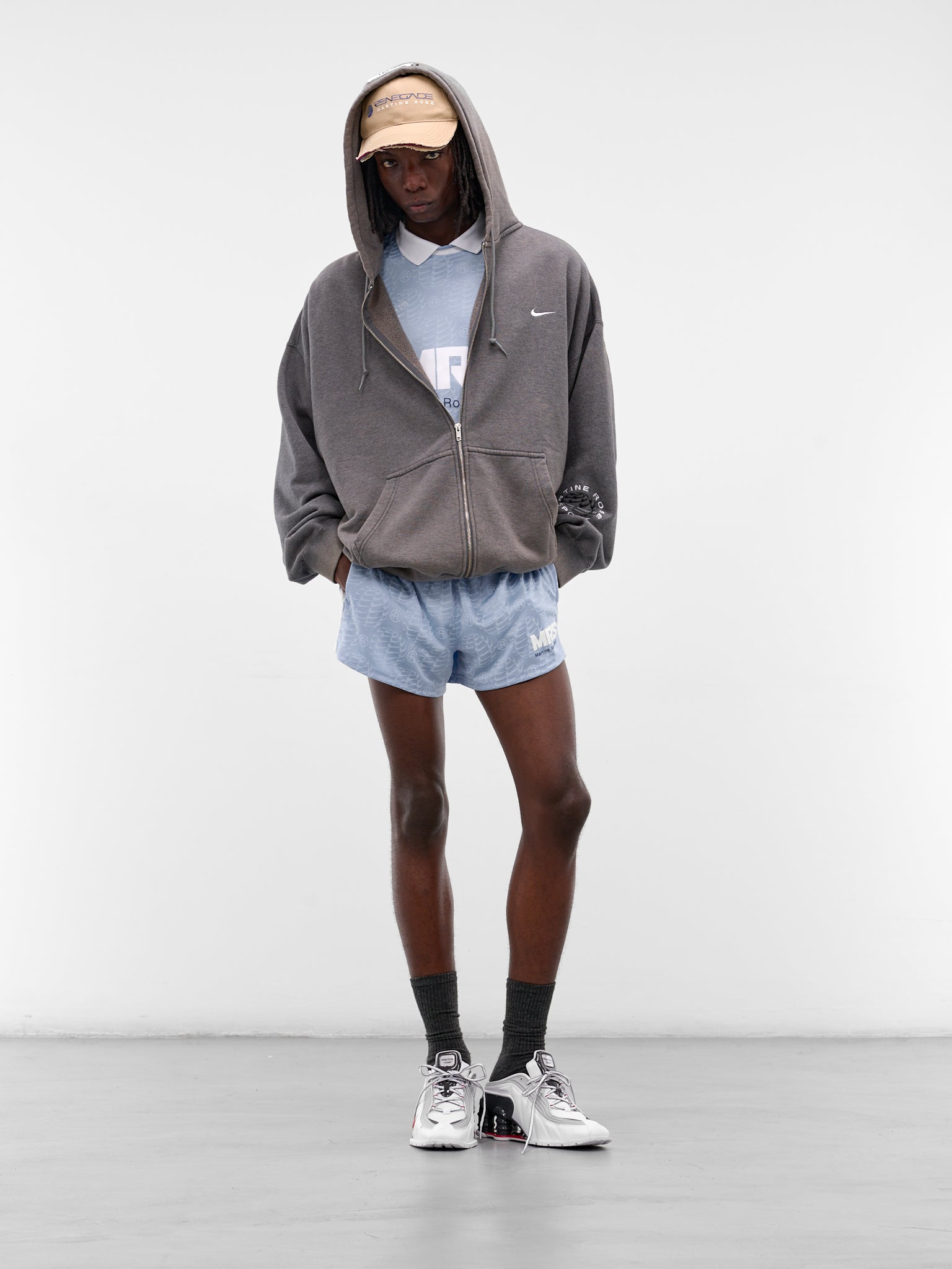 Martine Rose x Nike Gray Shorts (HM9025-422-PSYCHIC-BLUE-WHITE)