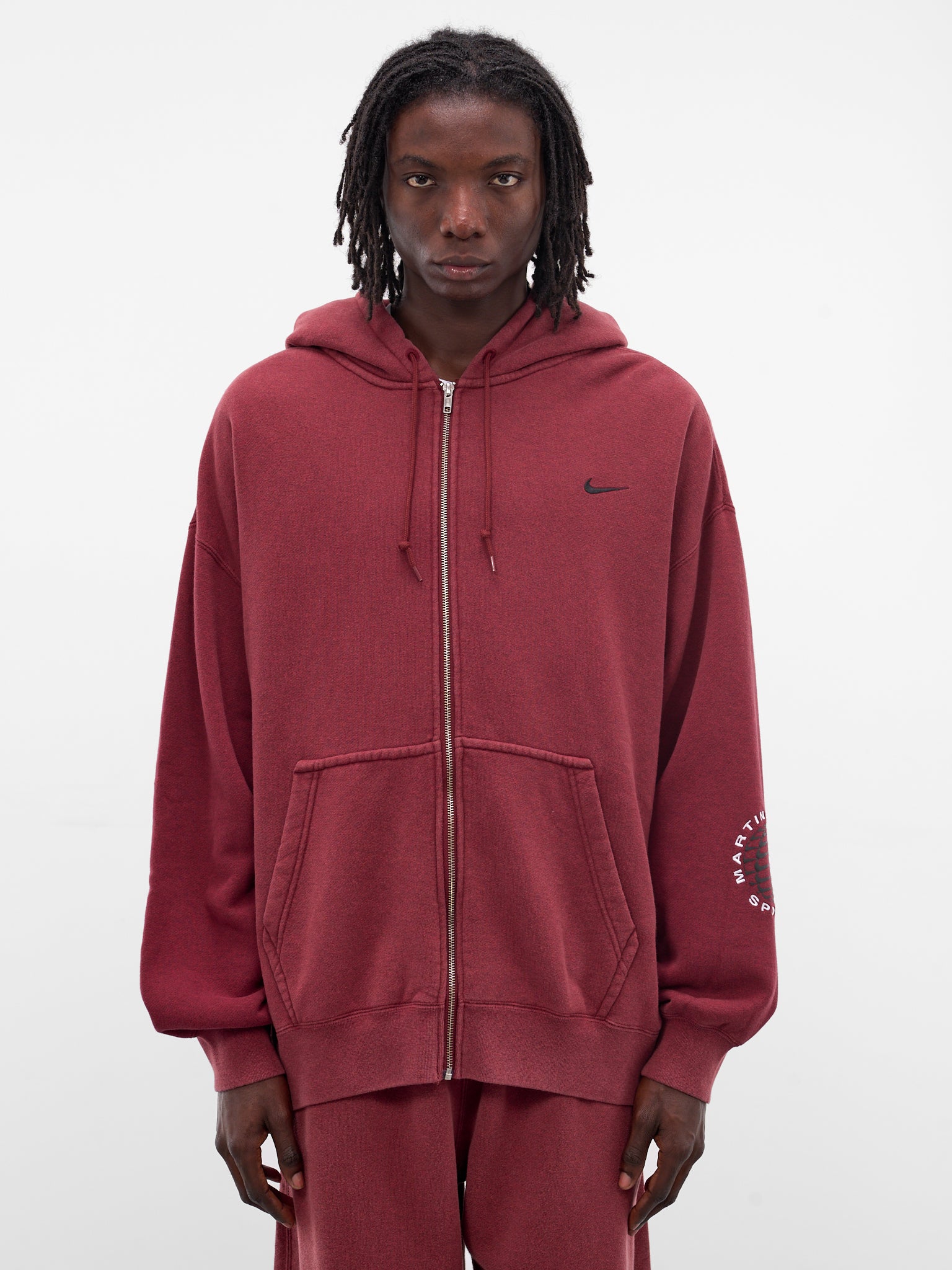 Martine Rose x Nike Oversized Hoodie (HM9026-13-CRIMSON-HTR-WHITE)