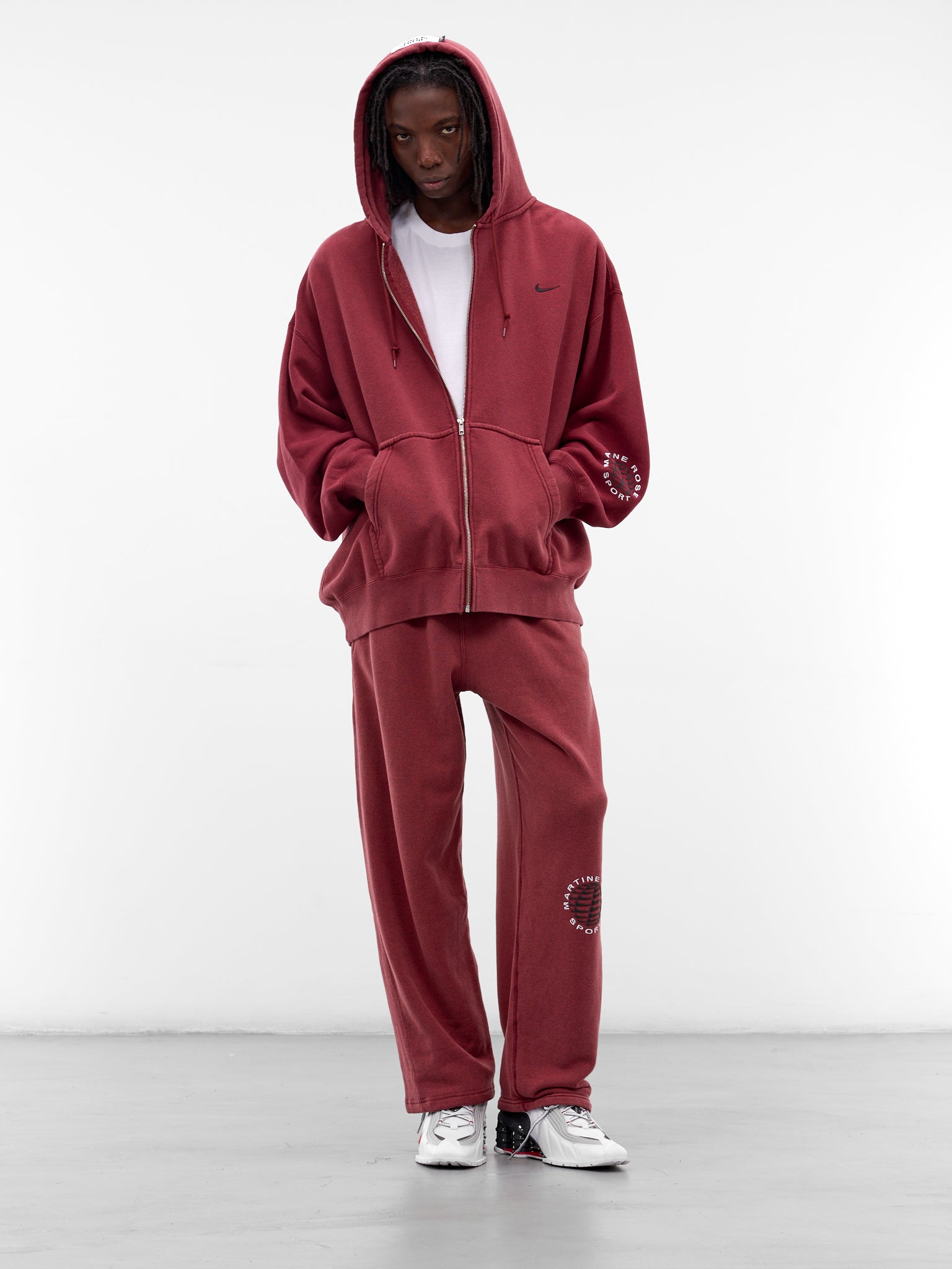 Martine Rose x Nike Relaxed Sweatpants (HM9033-613-CRIMSON-HTR-WHITE)