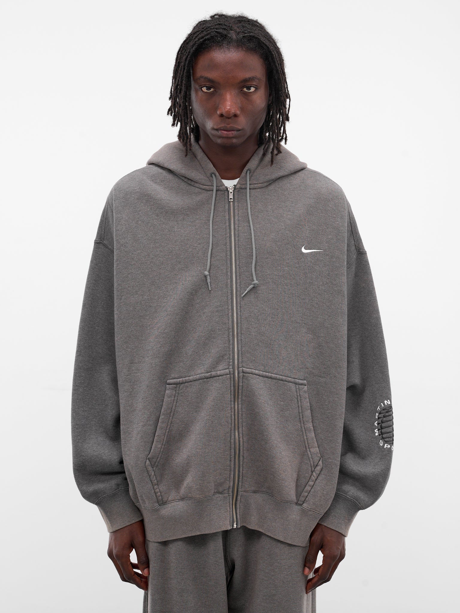 Martine Rose x Nike Oversized Hoodie (HM9029-002-CHARCOAL-GREY-WHITE)