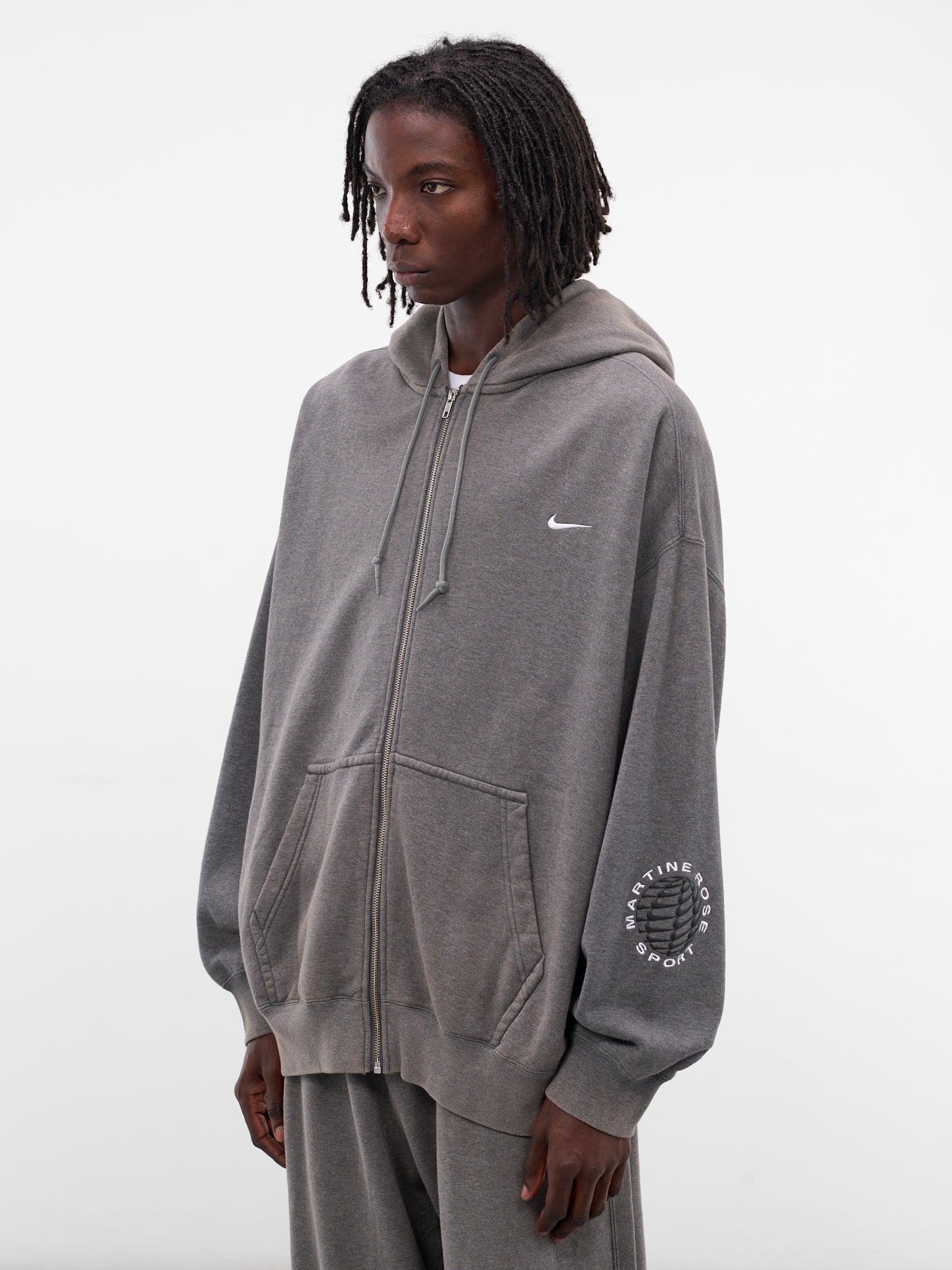 Martine Rose x Nike Oversized Hoodie (HM9029-002-CHARCOAL-GREY-WHITE)