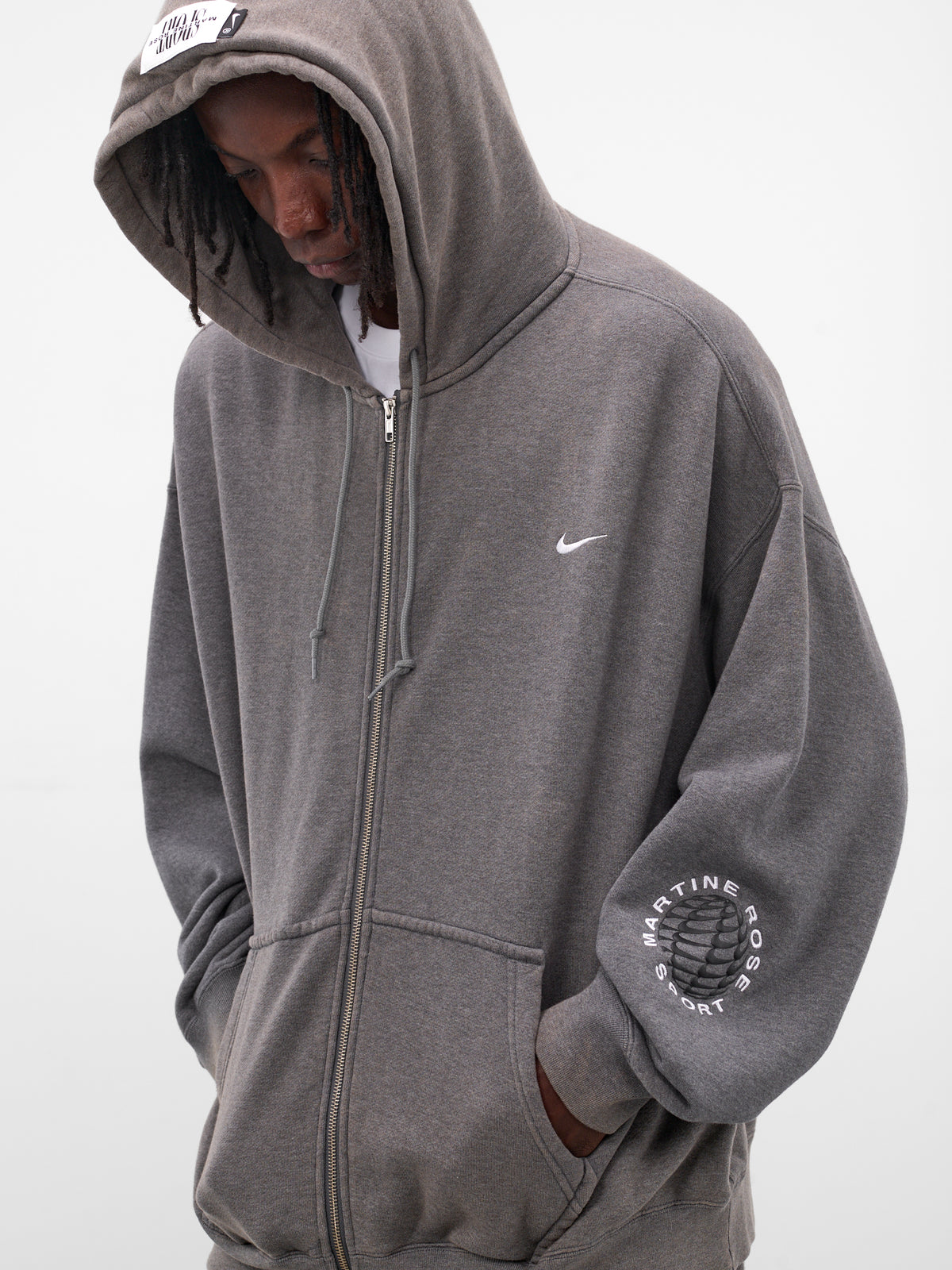 Martine Rose x Nike Oversized Hoodie (HM9029-002-CHARCOAL-GREY-WHITE)