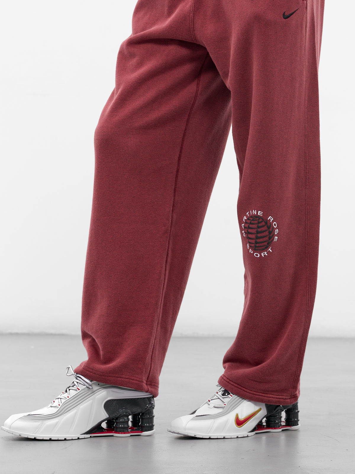 Martine Rose x Nike Relaxed Sweatpants (HM9033-613-CRIMSON-HTR-WHITE)