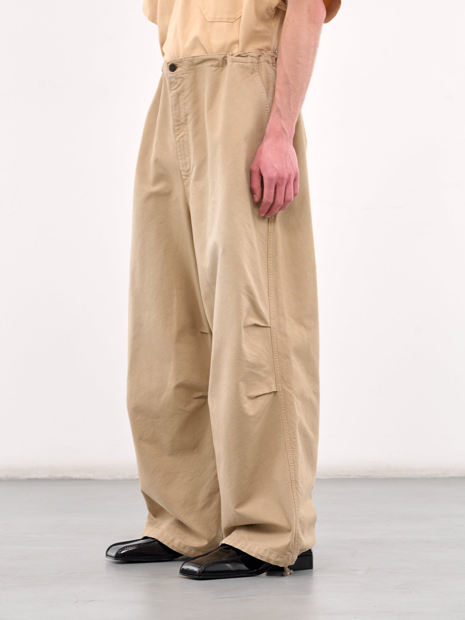 Wide Leg Baggy Trousers (HMMA30022A-BEIGE-KHAKI)