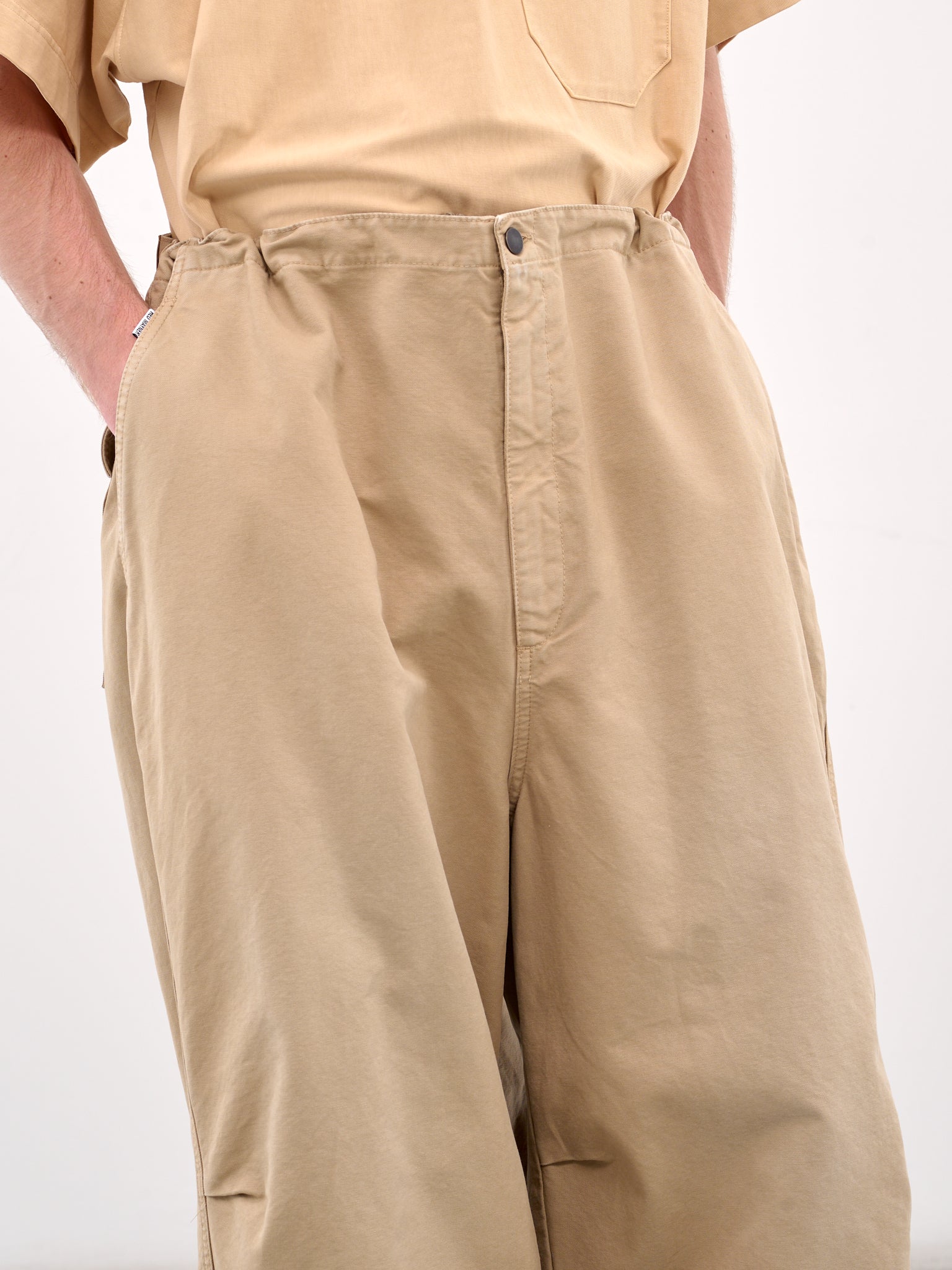 Wide Leg Baggy Trousers (HMMA30022A-BEIGE-KHAKI)