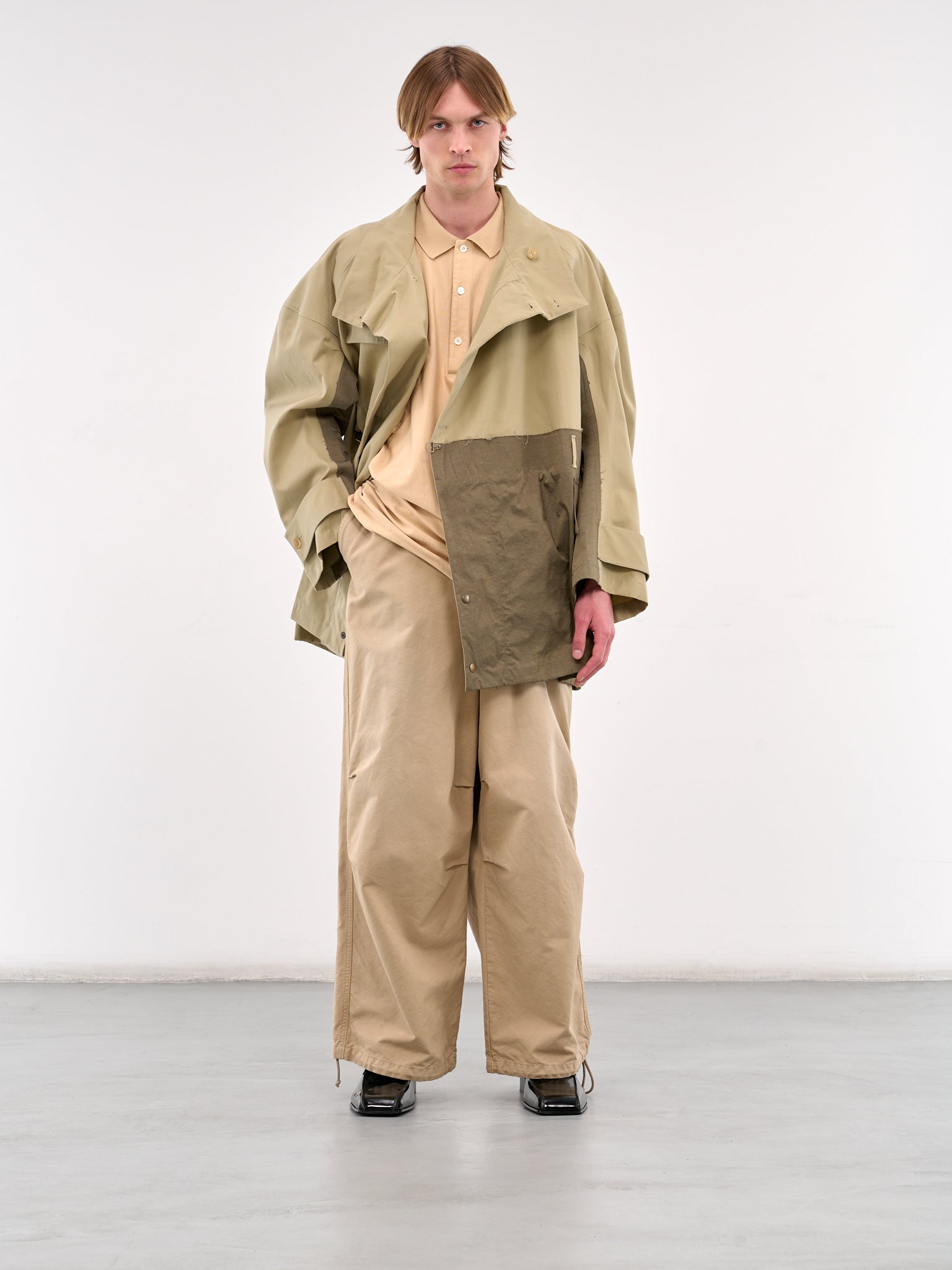 Wide Leg Baggy Trousers (HMMA30022A-BEIGE-KHAKI)