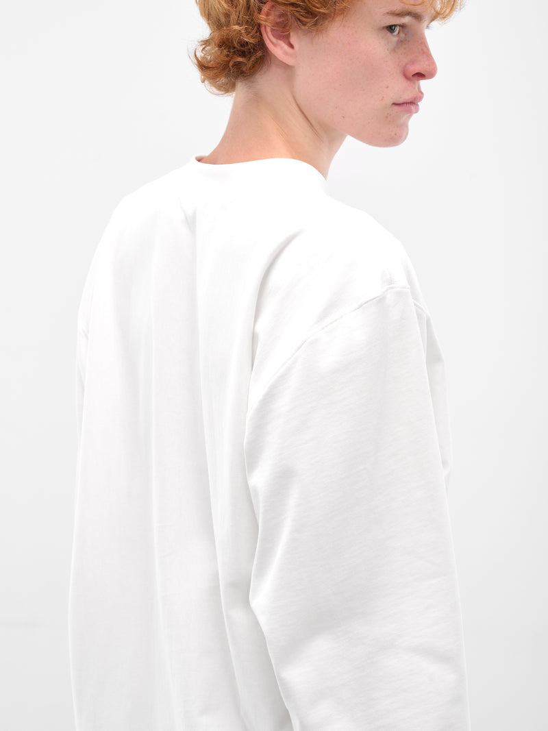 White Oversized Embroidered Long Sleeve (HMMB70024R-HB082A-NATURAL)