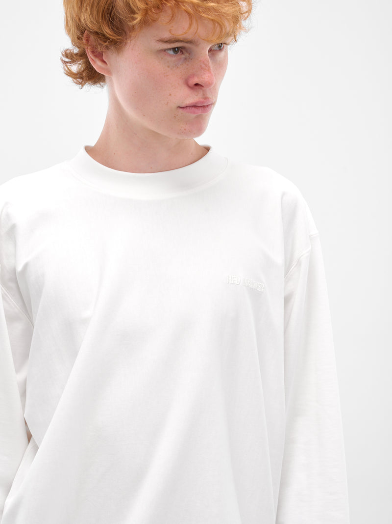 White Oversized Embroidered Long Sleeve (HMMB70024R-HB082A-NATURAL)