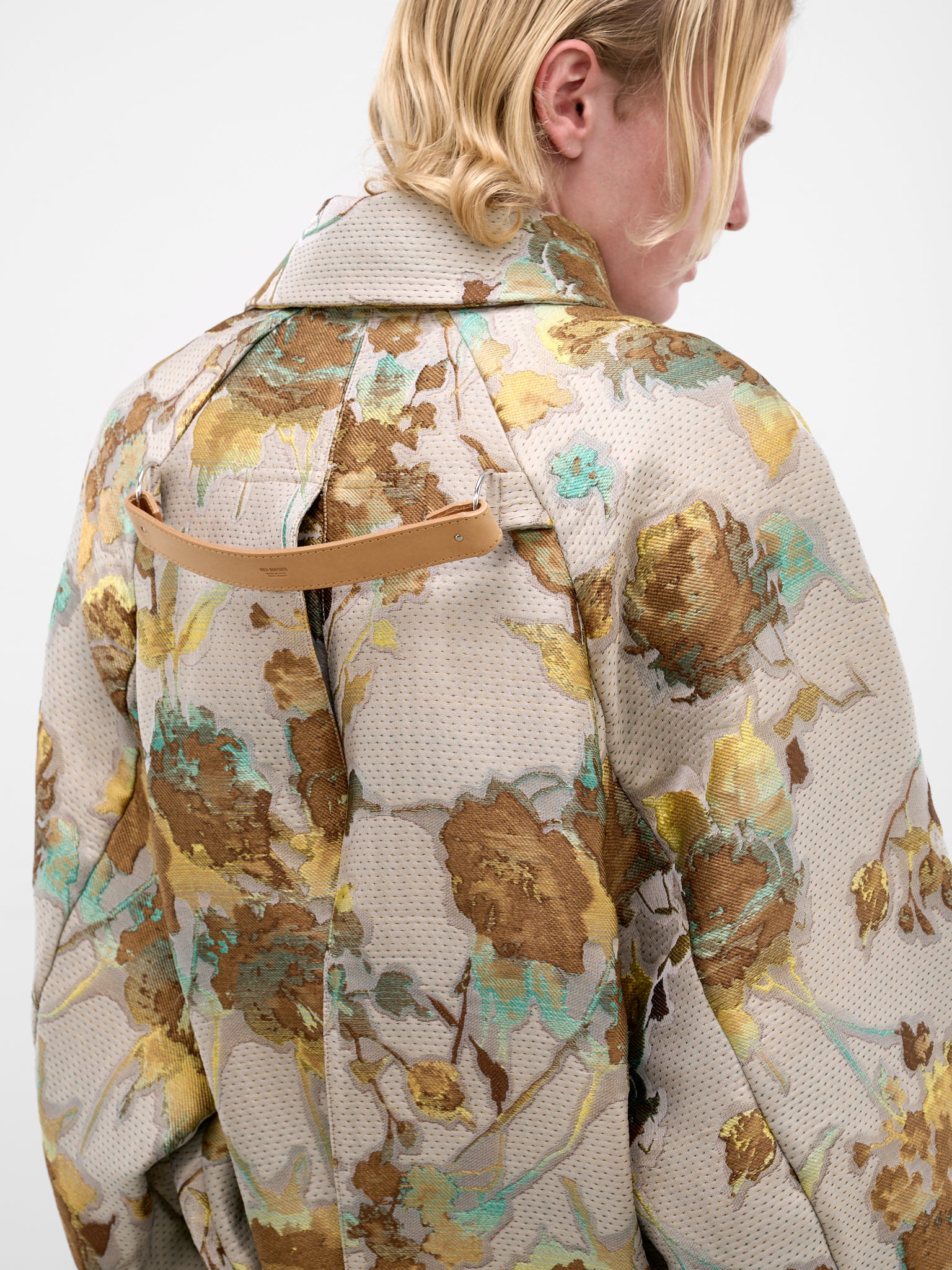 Oversized Floral Mesh Trench Coat (HMMC10054P-HC288-DARK-BROWN)