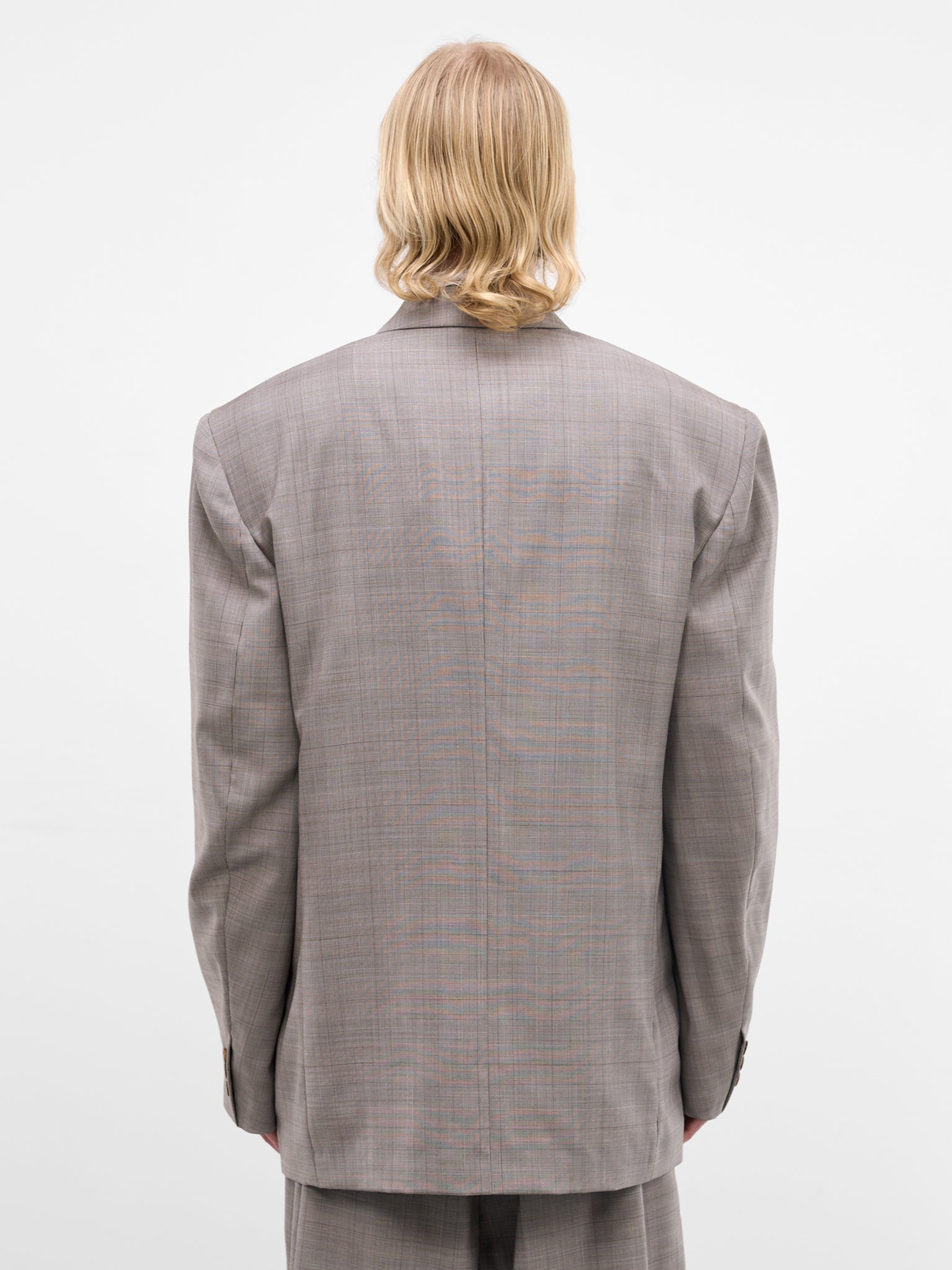 Gray Glen Check Wool Blazer (HMMC15031A-HC012-DARK-BROWN)