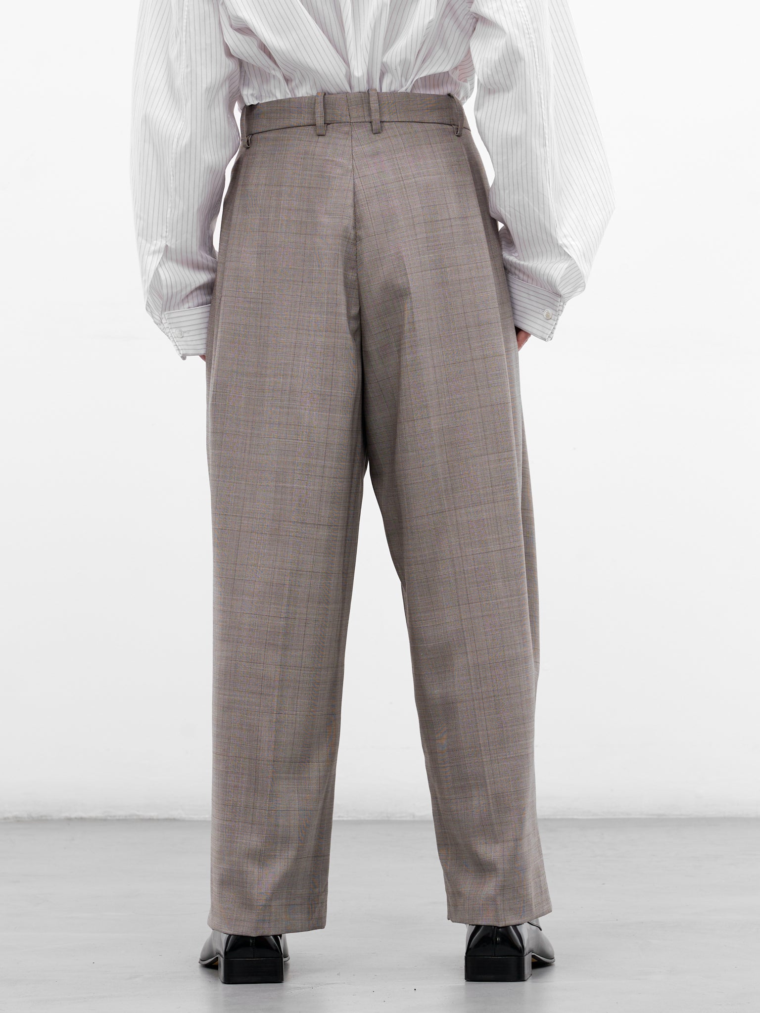 Gray Glen Check Wool Trousers (HMMC30023A-HC012-DARK-BROWN)