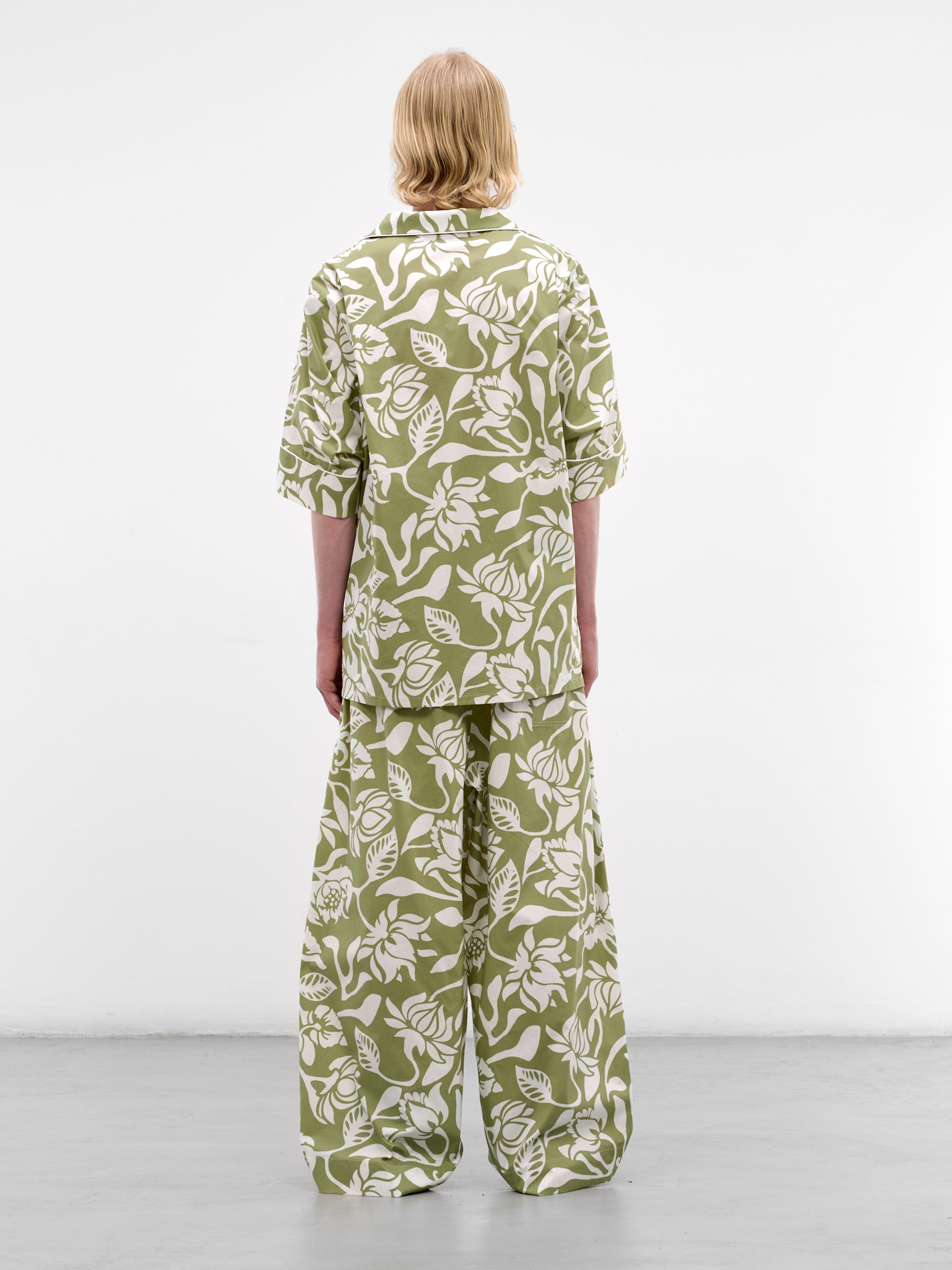 Green Floral Cotton Pajama Set (HMMC56001R-HC291-DARK-GREEN)