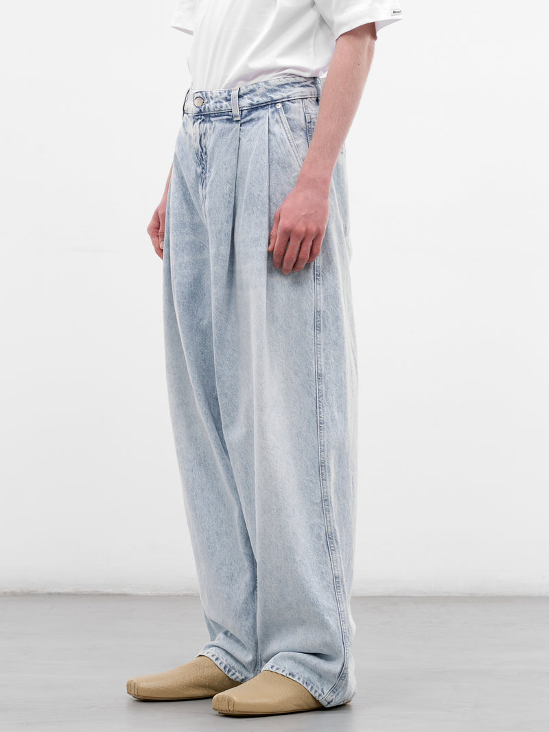 Faded Blue Denim Baggy Jeans (HMMC67021A-HC190-PASTEL-BLUE)