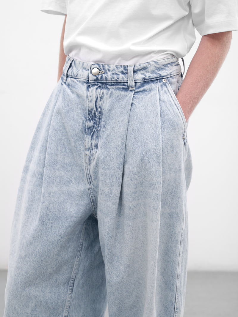 Faded Blue Denim Baggy Jeans (HMMC67021A-HC190-PASTEL-BLUE)